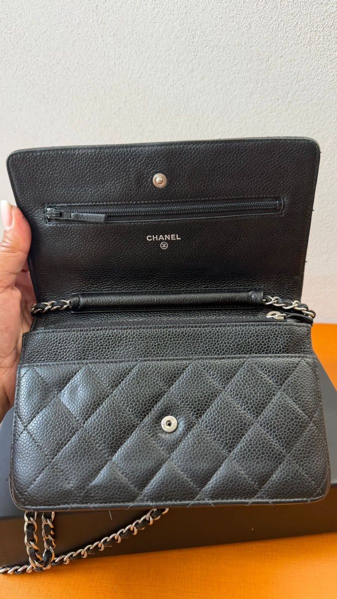 Chanel Borse da donna: Chanel Classic Timeless Wallet on Chain Black Caviar – Usato da Münchenstein venduto da watchpatrol 1