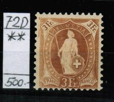 St.Helvetia Nr.72D ** postfrisch