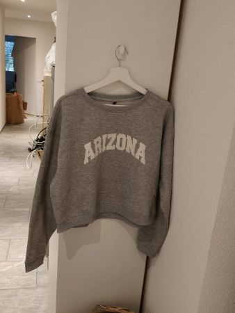 Pullover grau Arizona Schriftzug gebraucht guter Zustand