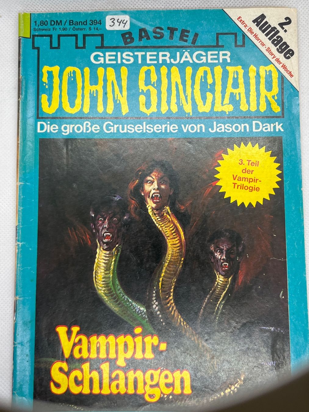 Libri: John Sinclair Band 394 Vampir-Schlangen 2. Auflage – Usato da Hinterkappelen venduto da Kim1992