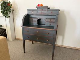 Sekretär im Landhausstil antikblau Schreibtisch