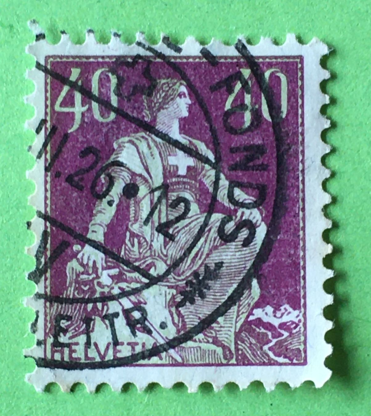 Tutti i francobolli: Helvetia mit Schwert  mit Stempel     – Usato da Aarau venduto da Billa007