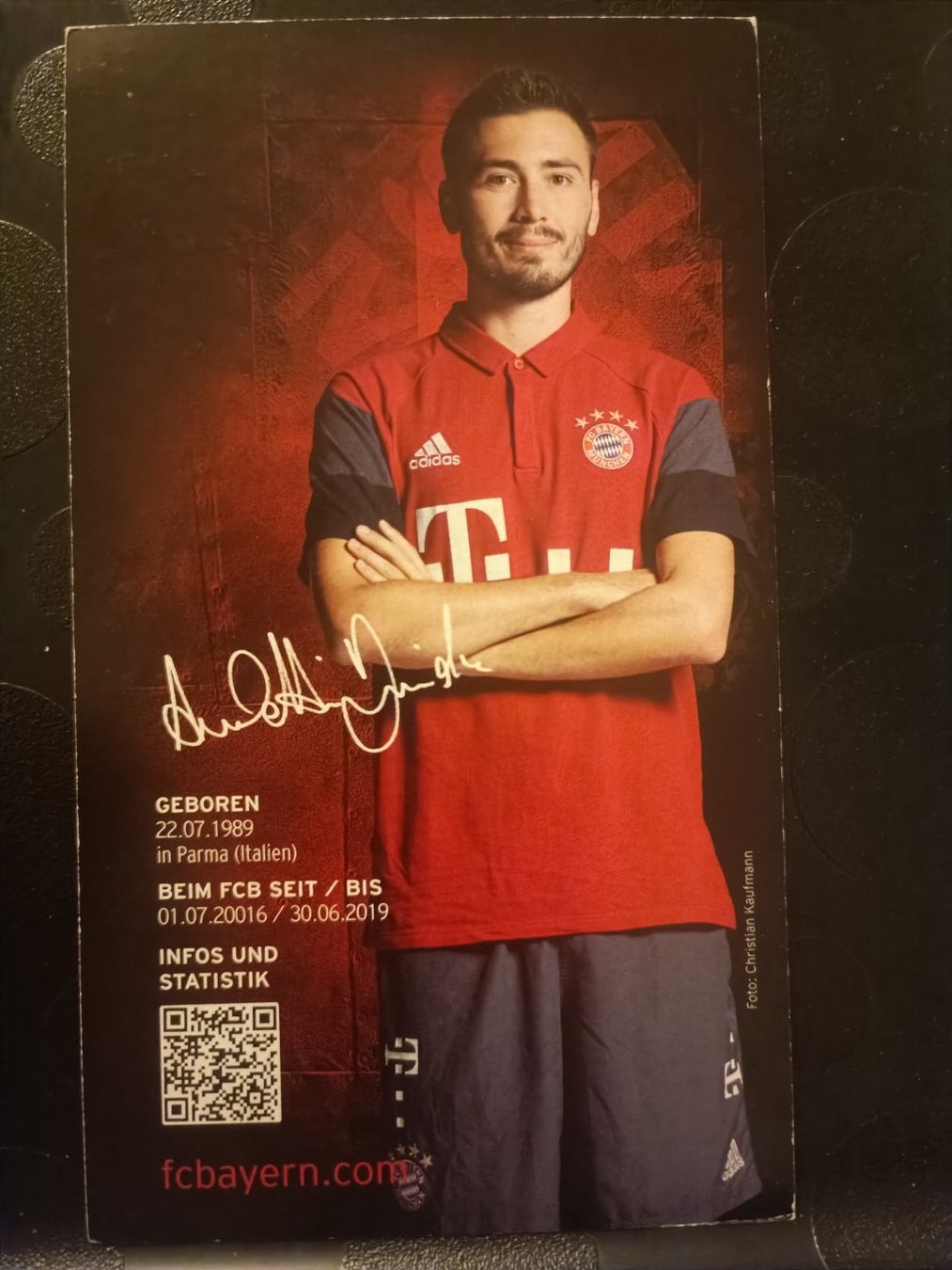 Autografi: Davide Ancelotti - Bayern München - handsigniert Autogrammk – Usato da Menziken venduto da Artographs 1