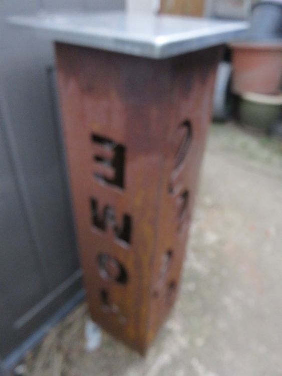 Feuersäule 🤩 Rostsäule Feuerstelle 100 cm hoch x 25x 25 cm. 3