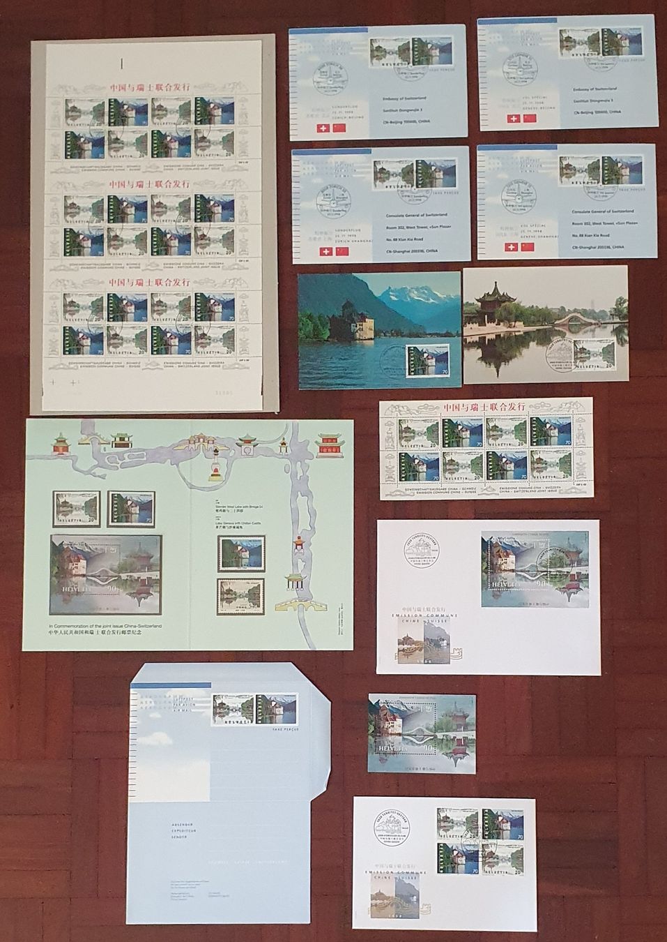 Alle Briefmarken: Briefmarkensatz China-CH Schweiz 1991 – Gebraucht aus Kreuzlingen von Rschweiz1 6