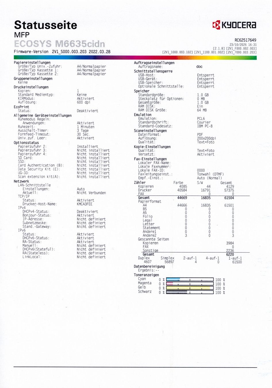 Kyocera Stampanti: Kyocera ECOSYS M6635cidn – Usato da Pfaffhausen venduto da duesentrieb03 6