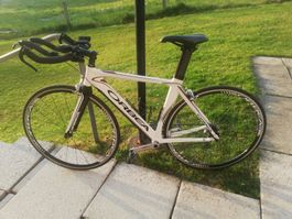 Zeitfahrrad Orbea weiss schwarz gebraucht in gutem Zustand