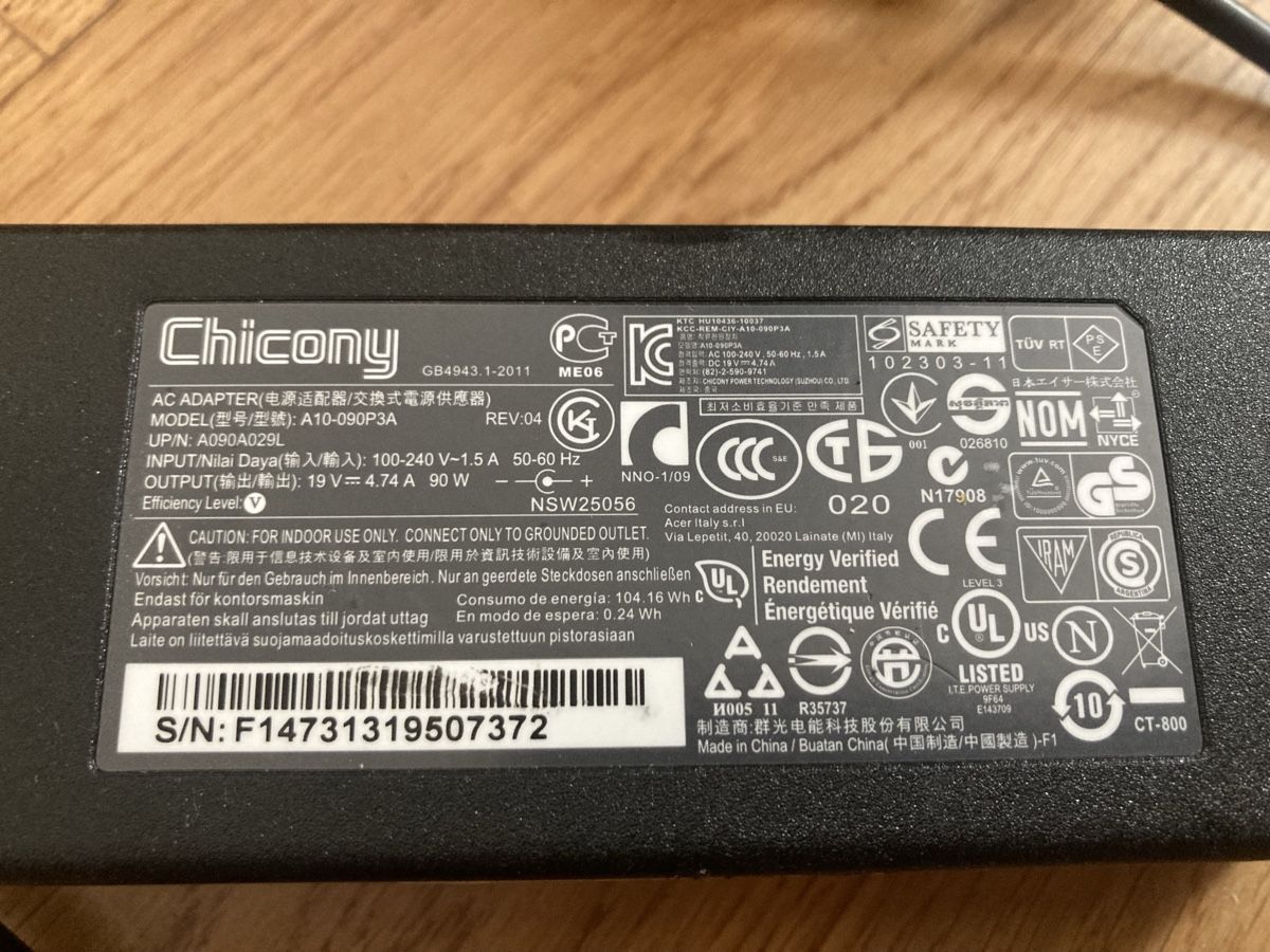 Caricabatterie: Chicony Laptop Power Supply Adapter 19V 4.74A, 90W – Usato da Baden venduto da mar_c82t 2