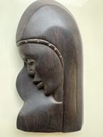 Holzskulptur, geschnitzt, Madonnenkopf, ca. 15 cm hoch