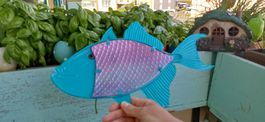Poisson déco en métal,couleurs vives!Perfekter Hingucker !