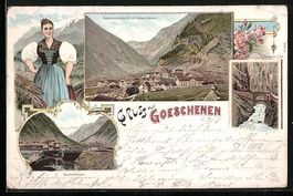 Litho Goeschenen, Teufelsbrücke, Ortsan