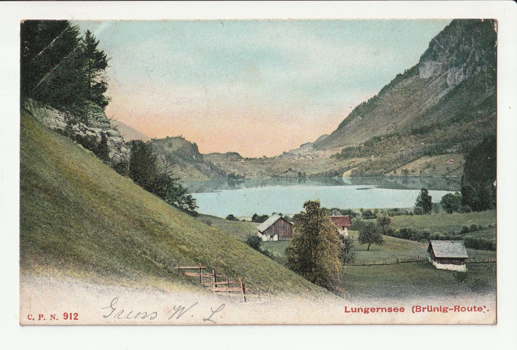 Cartoline postali: Lungernsee Brünig Route Lungerersee – Usato da Rheineck venduto da rhynegg