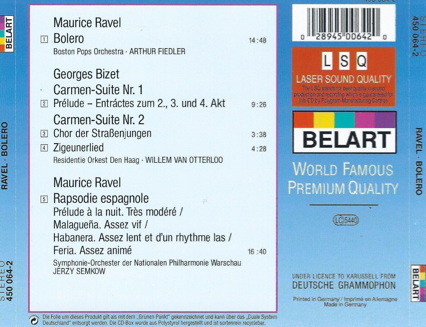 CDs: RAVEL - BOLERO - CD – Gebraucht aus Greifensee von scharmant 1