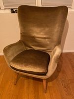 Sessel / Ohrensessel, goldbraun, 70er Jahre Stil