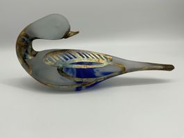 Design Glas Ente mit Metall