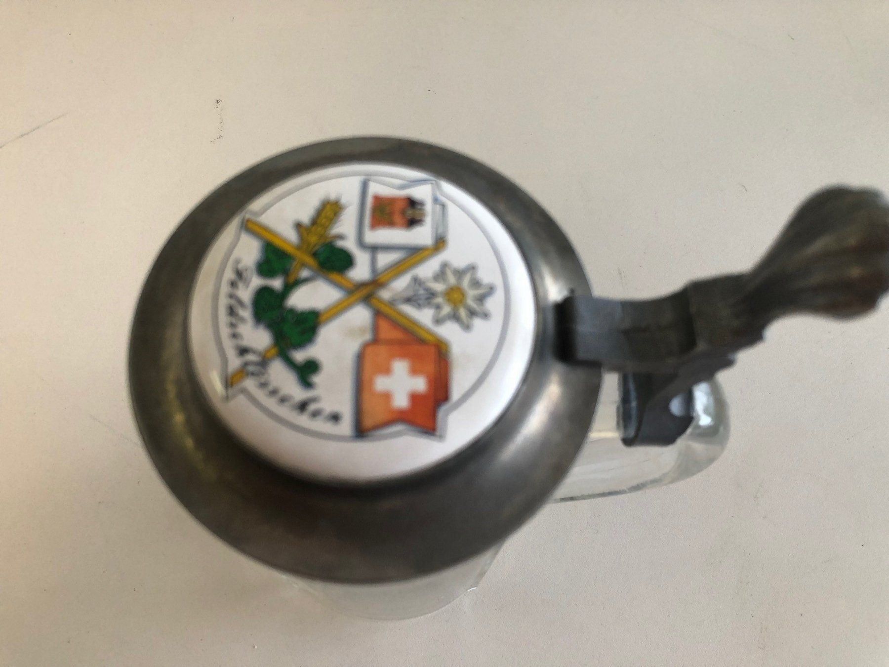 Bicchieri: Bierglas mit Zinndeckel ! Vintage ! – Usato da Brügg BE venduto da better14 3