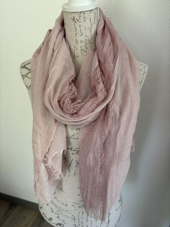 Écharpe vintage-  Couleur rose poudré -190x90cm