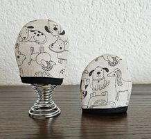 Set à 2 Eierwärmer, Hunde, beige schwarz
