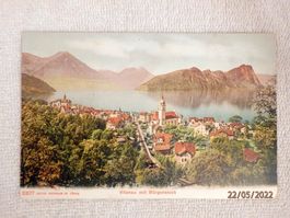 Ansichtskarte, Vitznau mit Bürgenstock, Stempel auf ZNr.82