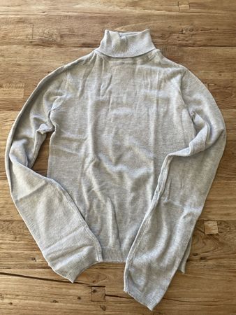 Pull&Bear Rollkragenpullover, hellgrau, Grösse S
