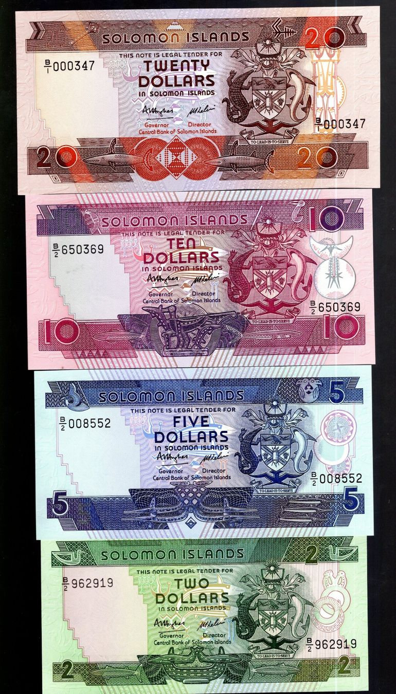 Banknoten: Solomon Island noten 4 stück UNC – Neu (gemäss Beschreibung) aus Leibstadt von baroc333