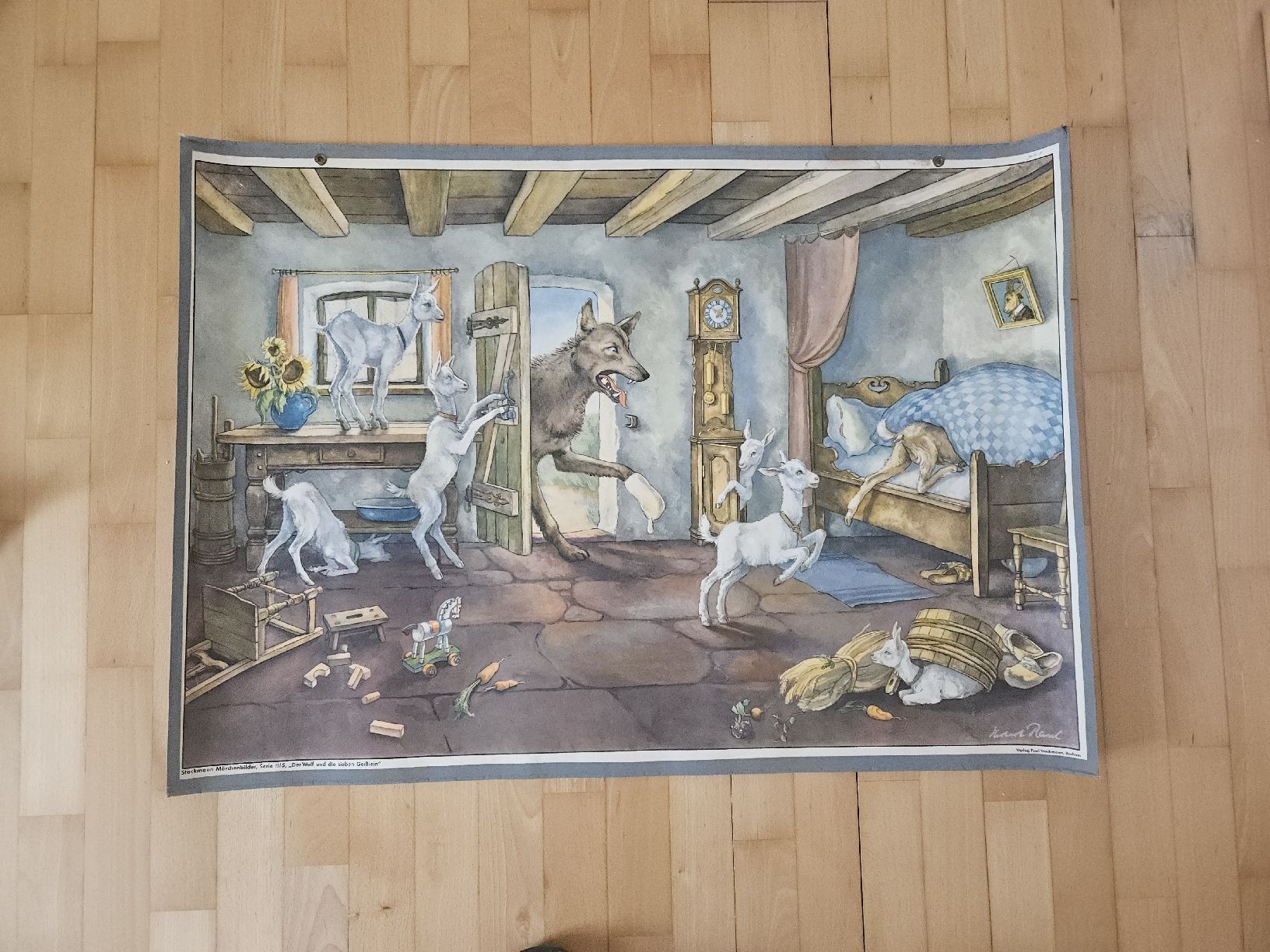 Foto & Immagini: Schulwandbild "Der Wolf und die sieben Geisslein" – Usato da Urdorf venduto da Colina