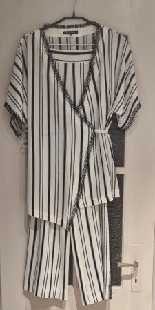 Zweiteiler Set, Hose+Jacke gestreift Gr. 36 ADOLFO DOMINGUEZ