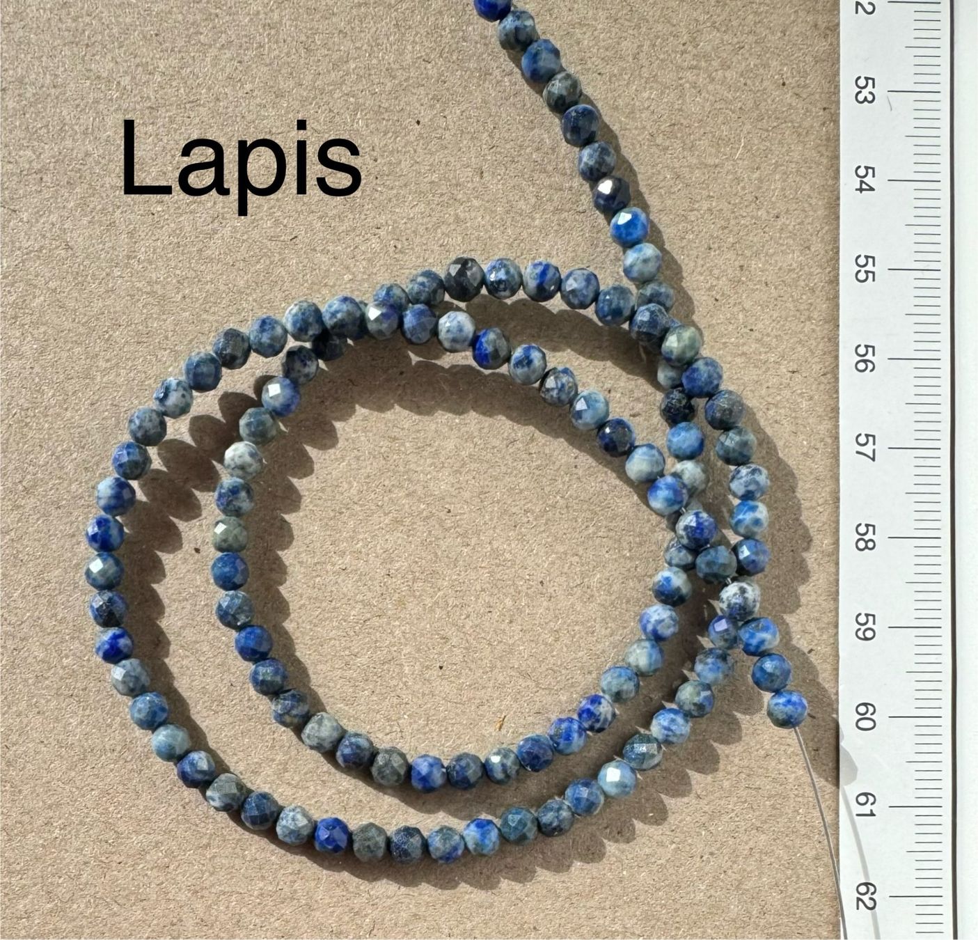 Catenine: Lapis Lazuli  facettiert  Strang    4mm      auf Flexdraht – Nuovo e nell'imballaggio originale da Leuggern venduto da gemshow 1