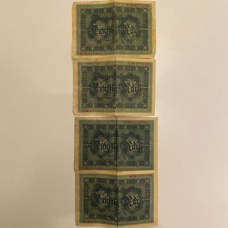 Fünfzig Mark - Reichsbanknote - 1914 - 50 Mark - selten (Gebraucht) in ...