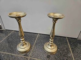 2 Goldene Kerzenständer