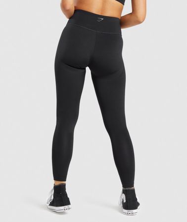 Gymshark Leggings schwarz mit Muster Gr. M