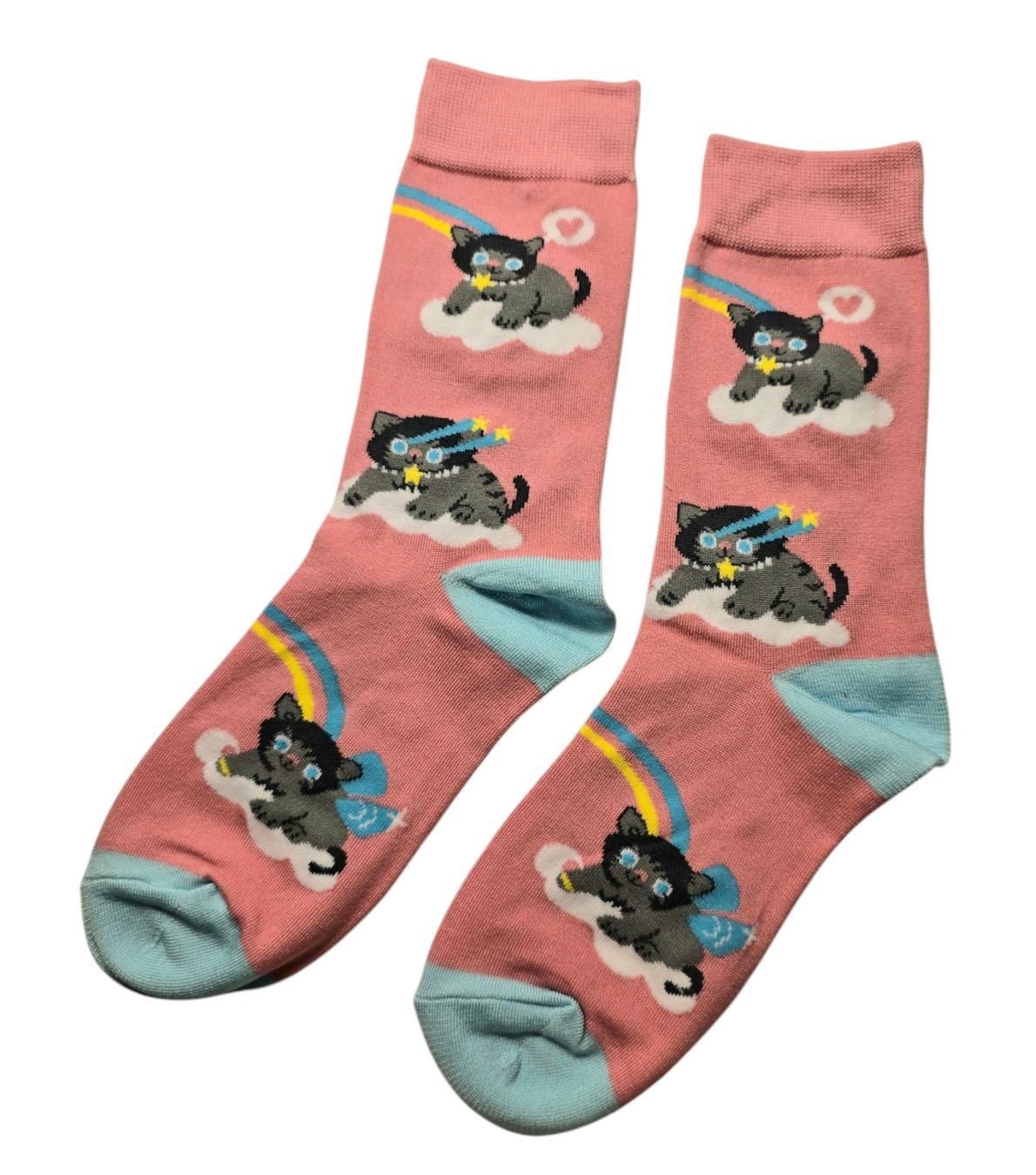 Calze: Socken Katzen / Cats / Regenbogen / Rainbow / Wolken / Cloud – Nuovo e nell'imballaggio originale da Zürich venduto da amysmith 1