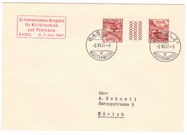 Lettre de Basel BPA S274 pour Zürich le 2.VI.47