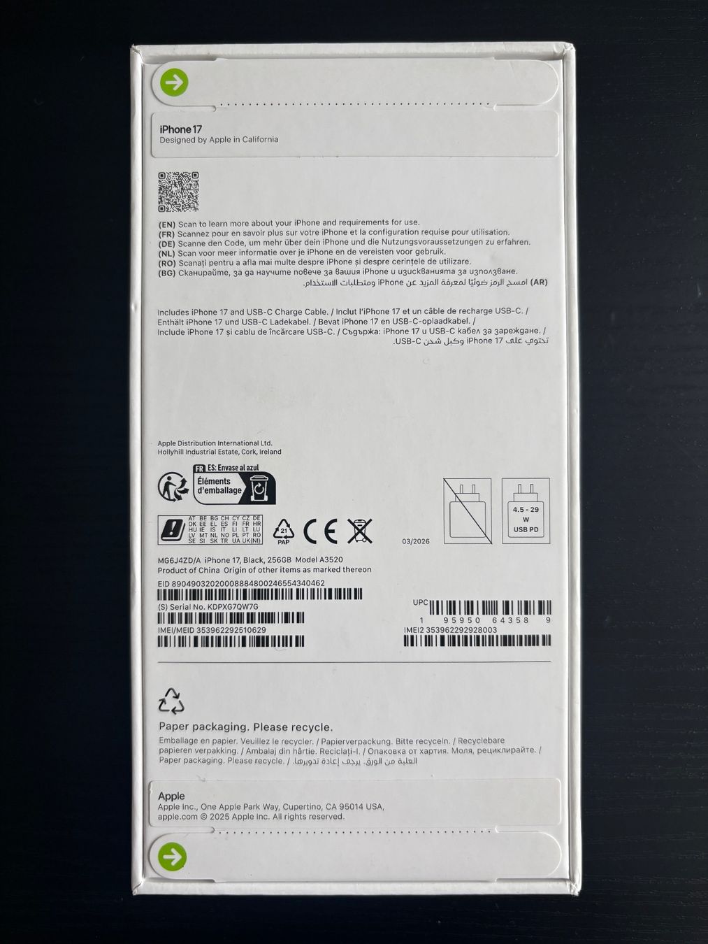 Apple Telefoni cellulari / Smartphones: iPhone 17, 256GB, Black, Ungeöffnet mit OVP – Nuovo e nell'imballaggio originale da Weesen venduto da Derlord1234 1