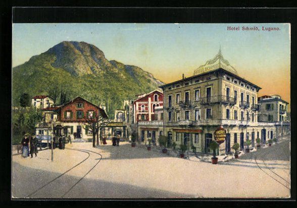 Ansichtskarten: AK Lugano, Hotel Schmid – Gebraucht aus Berlin von bartko-reher