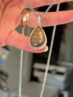 Collier élégant avec Labradorite véritable, neuf!