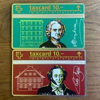 2 Taxcards, Rousseau und Gotthelf, ungebraucht