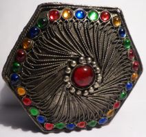 EINMALIG ATTRAKTIVE KUPFER -DOSE,--8 CM x 5 CM,-SELTEN, 1960