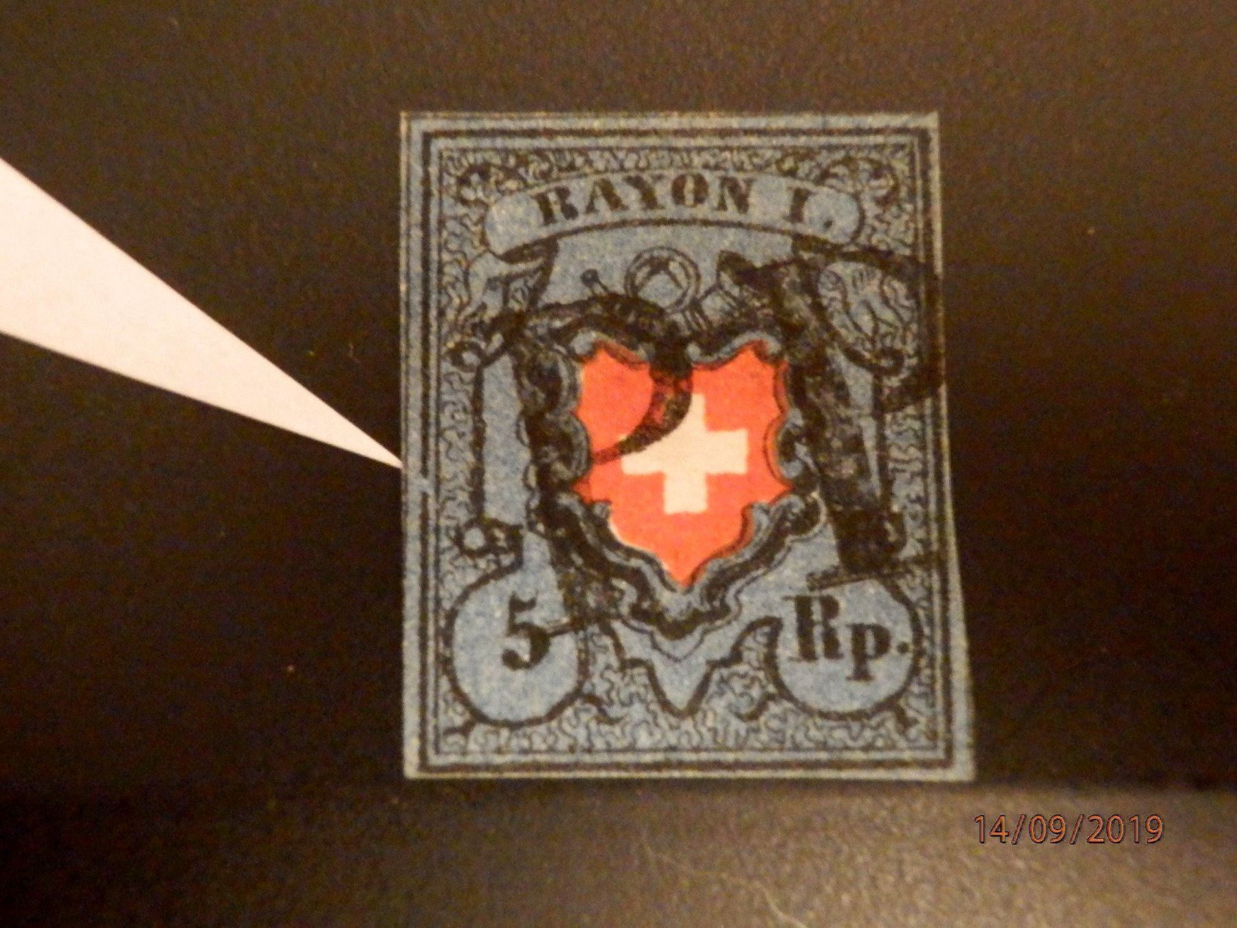 Alle Briefmarken: ZNr.15II.2.09b, Rayon I,  Abart, Type 26, Befund: M. Eichele – Gebraucht aus Ueberstorf von dinbau 3