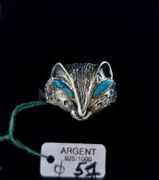 Bague Vintage "Chat de Turquoise"  Turquoise en Argent 925