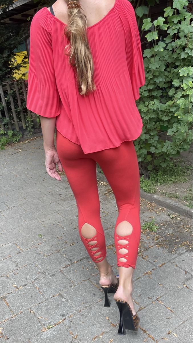 Leggings: Chic e sexy Leggings-cotone rosso-tgS/M – Nuovo (secondo la descrizione) da Gordevio venduto da LanaZimm 5