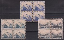 Schweiz: Flugpost F27, F43, F44 im 4erblock **