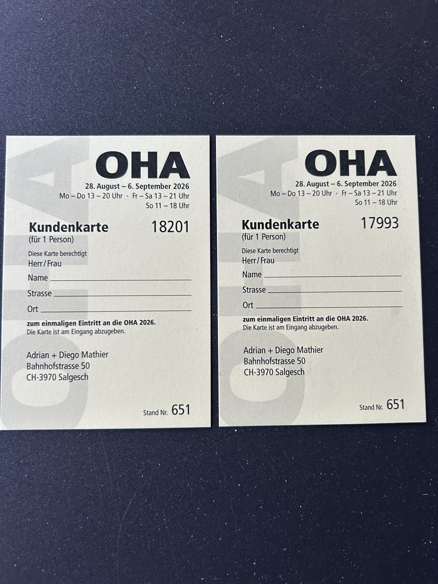 Tickets: Tickets Eintrittskarte OHA Thun – Neu (gemäss Beschreibung) aus Rüschegg Gambach von Moretti13