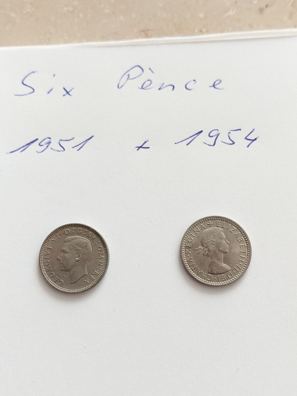 Tutti le monete: six pence 1951 und 1954 – Usato da Bonaduz venduto da topolino052 1