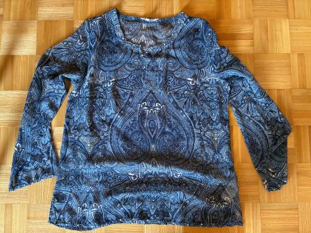 Damen Bluse Casa Blanca blau gemustert Grösse 44 gebraucht