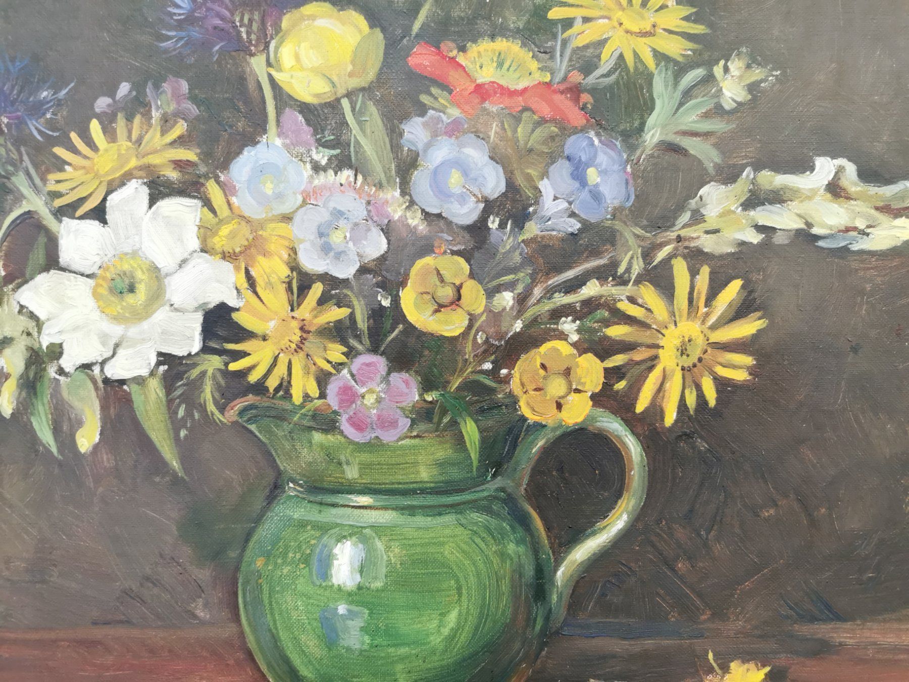 Dipinti: BOUQUET DE FLEURS HUILE SUR PANNEAU – Usato da Genève venduto da Qanil77 1