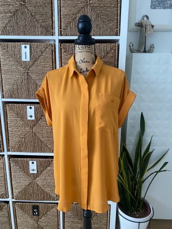 Mustard sleeveless blouse, XL