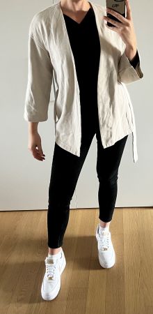 Selected Femme M beige Sffay 7/8 sweat Cardigan Oberteil