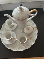 Edles Kaffeeservice, Porzellan mit Goldrand, 6-teilig.