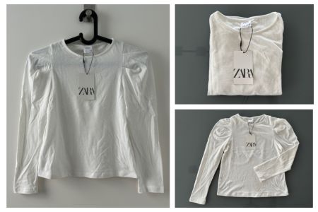 Neu** ZARA Shirt mit Puffärmel Gr. 134